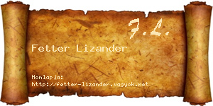Fetter Lizander névjegykártya